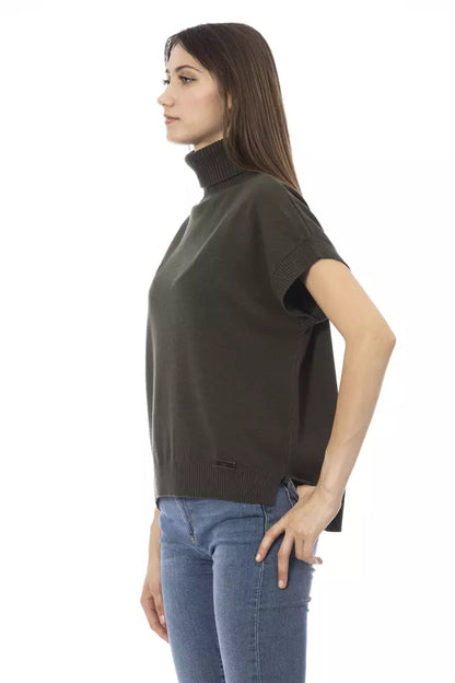 Baldinini Trend Grüner Wollpullover für Damen