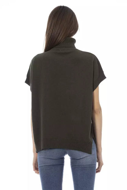 Baldinini Trend Grüner Wollpullover für Damen