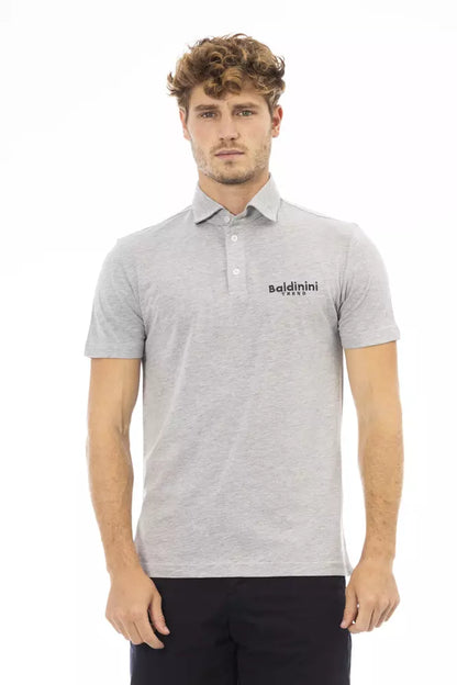 Baldinini Trend Graues Baumwoll-Herren-Polo