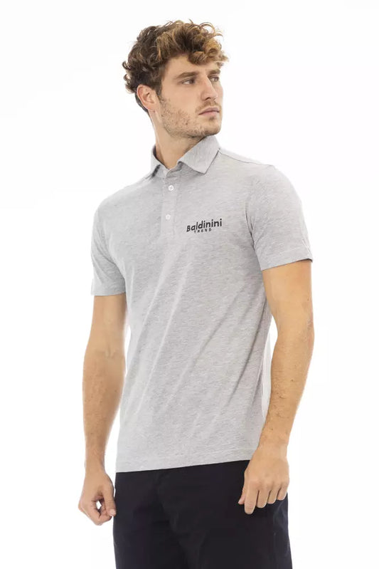 Baldinini Trend Graues Baumwoll-Herren-Polo