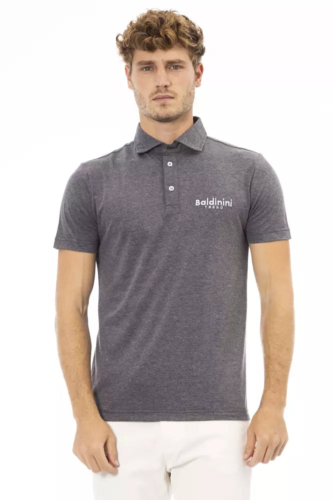 Baldinini Trend Graues Herren-Poloshirt aus Baumwolle