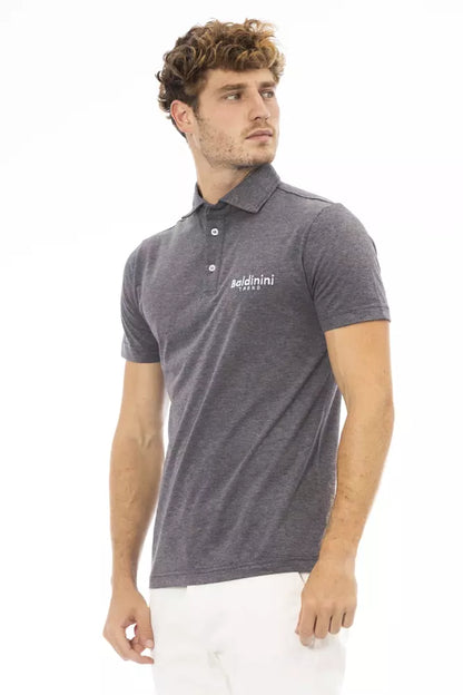 Baldinini Trend Graues Herren-Poloshirt aus Baumwolle