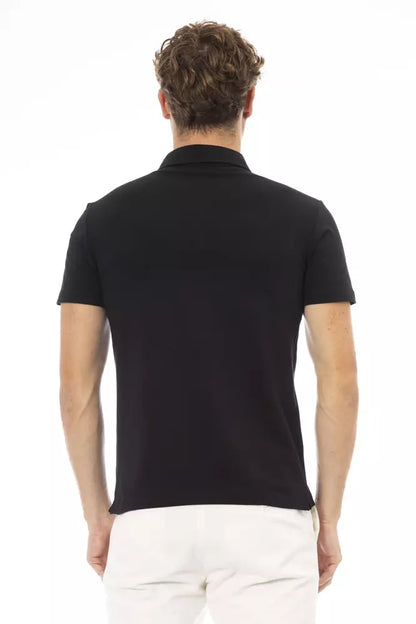 Baldinini Trend Schwarzes Herren-Poloshirt aus Baumwolle