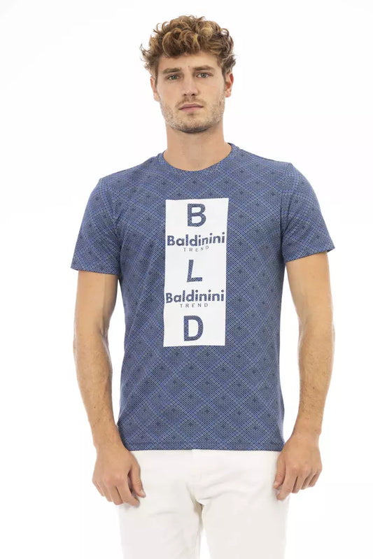 Baldinini Trend Blaues Herren-T-Shirt aus Baumwolle