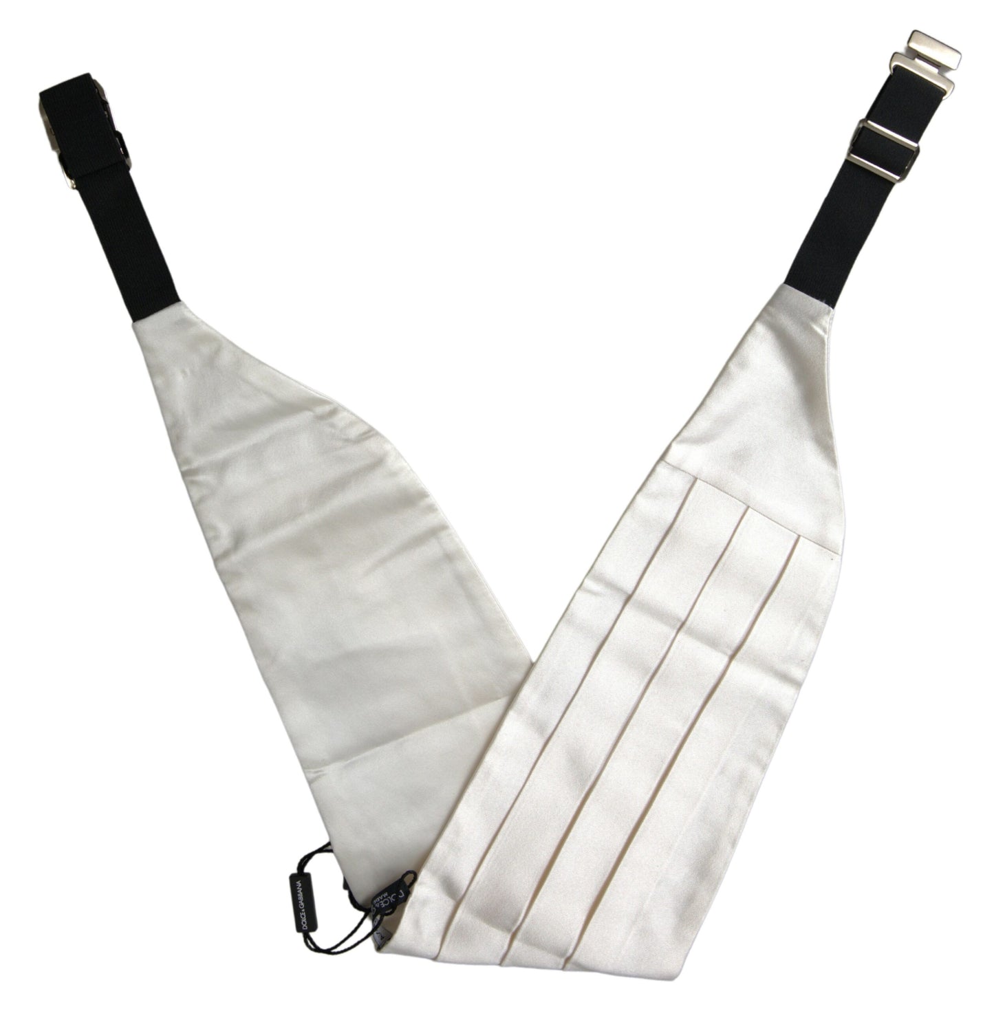 Dolce &amp; Gabbana Weißer Herren-Kummerbund mit breitem Seidengürtel