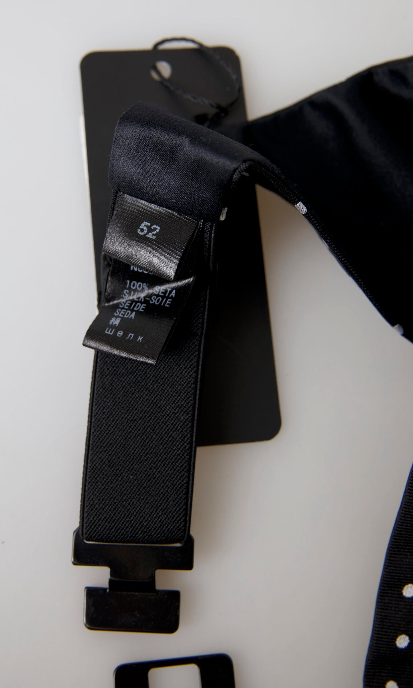 Dolce &amp; Gabbana – Schwarzer Smokinggürtel aus Seide mit Polka-Taille und Kummerbund