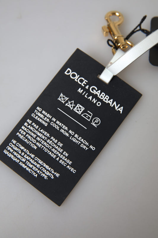 Dolce & Gabbana Schlüsselanhänger aus schwarzem Silikon mit DG-Logo und goldenem Messing