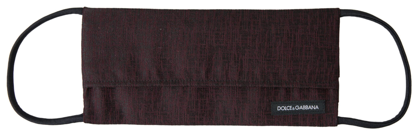 Dolce &amp; Gabbana – Kastanienbraune, plissierte Gesichtsmaske mit elastischem Ohrriemen