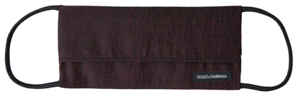 Dolce &amp; Gabbana – Kastanienbraune, plissierte Gesichtsmaske mit elastischem Ohrriemen