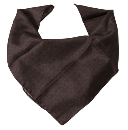 Dolce & Gabbana Brown Patterned Silk Square Handkerchief Scarf
