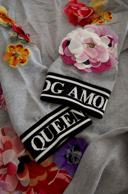 Dolce & Gabbana Gray DG Amore Queen Floral Pullover Sweater