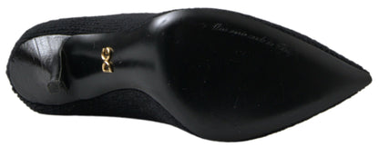 Dolce &amp; Gabbana – Schwarze Stiefeletten mit Stilettoabsatz und mittlerer Wade für Damen