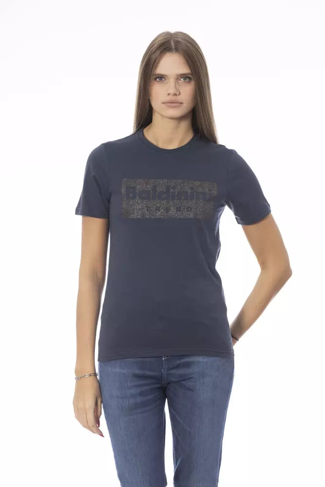 Baldinini Trend Blaues Baumwoll-T-Shirt für Damen