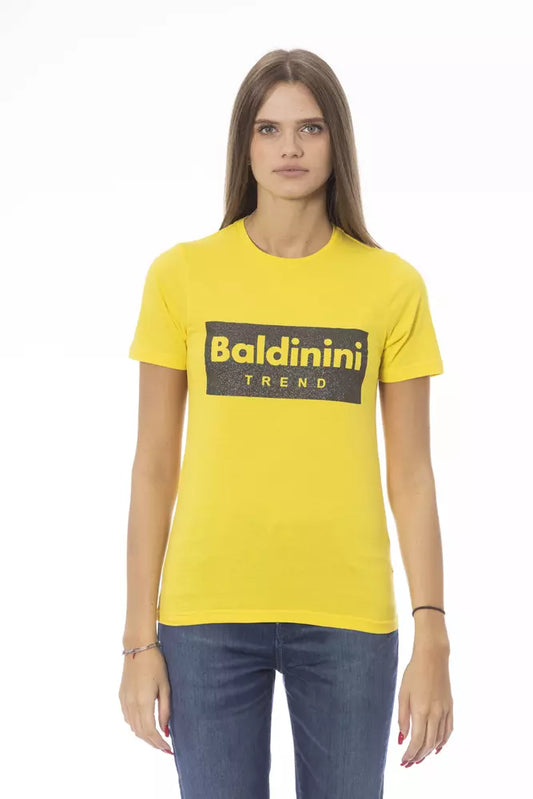 Baldinini Trend Gelbes Baumwoll-T-Shirt für Damen
