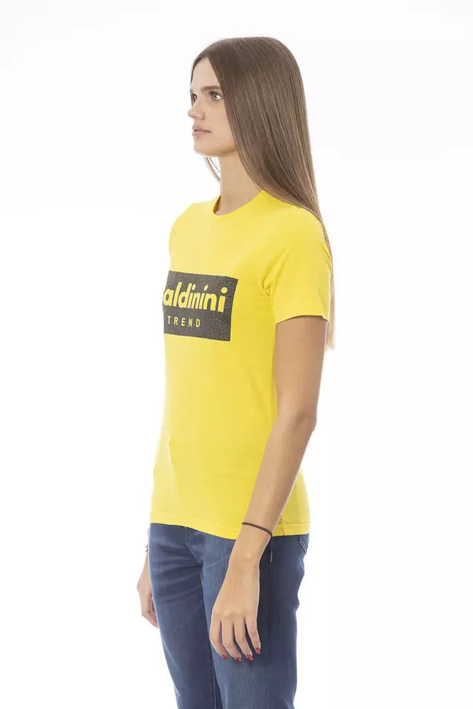 Baldinini Trend Gelbes Baumwoll-T-Shirt für Damen