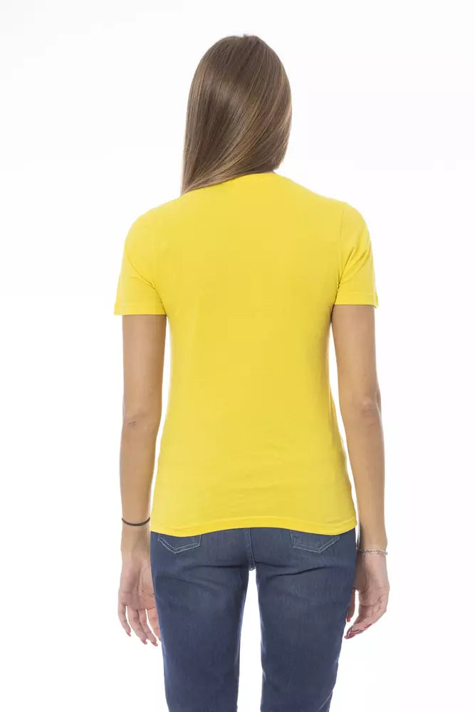 Baldinini Trend Gelbes Baumwoll-T-Shirt für Damen