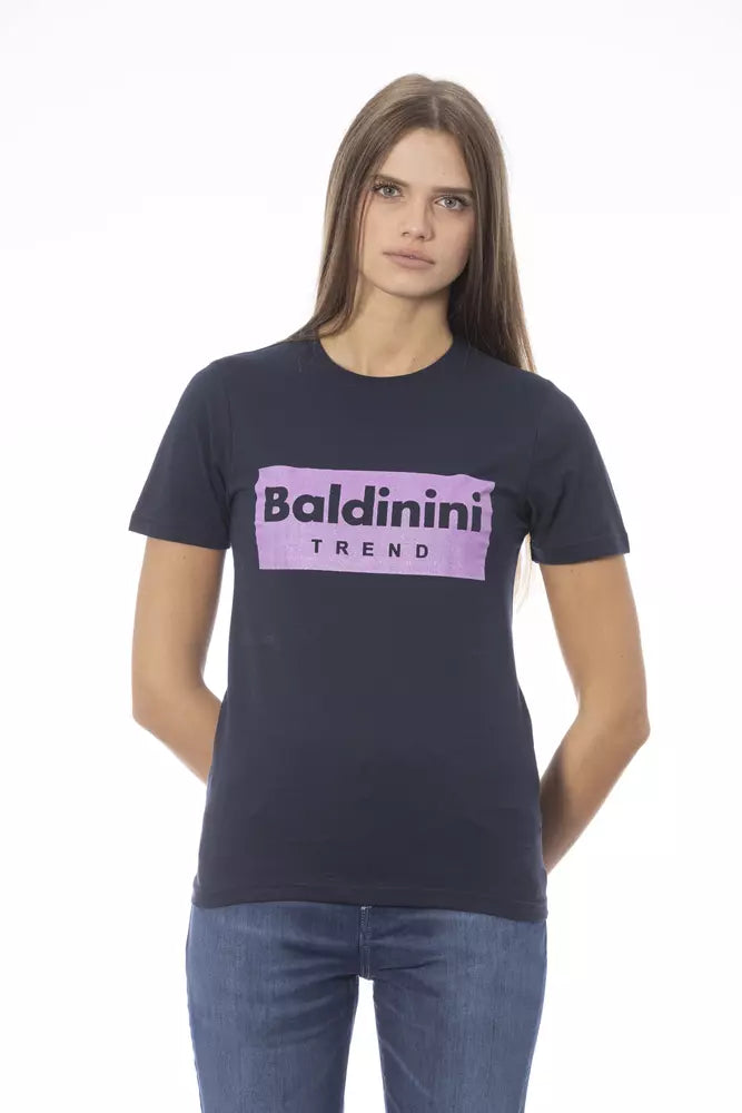 Baldinini Trend Blaues Baumwoll-T-Shirt für Damen