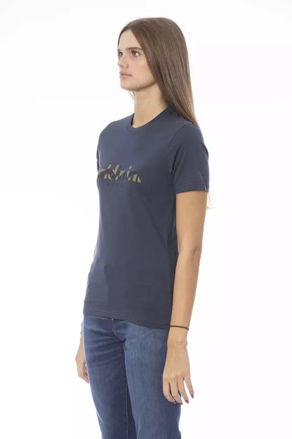 Baldinini Trend Blaues Baumwoll-T-Shirt für Damen