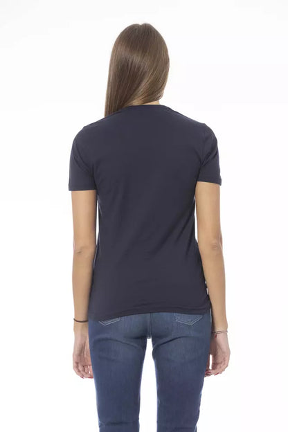 Baldinini Trend Blaues Baumwoll-T-Shirt für Damen