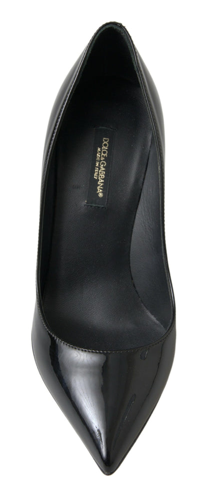 Dolce &amp; Gabbana Schwarze Lackleder High Heels Pumps Schuhe