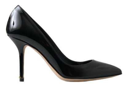 Dolce &amp; Gabbana Schwarze Lackleder High Heels Pumps Schuhe