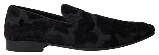 Dolce &amp; Gabbana – Formelle Loafer aus schwarzem Brokat