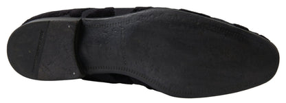 Dolce &amp; Gabbana – Formelle Loafer aus schwarzem Brokat