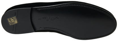 Dolce &amp; Gabbana – Schwarze Loafer aus Samt, formelle Schuhe