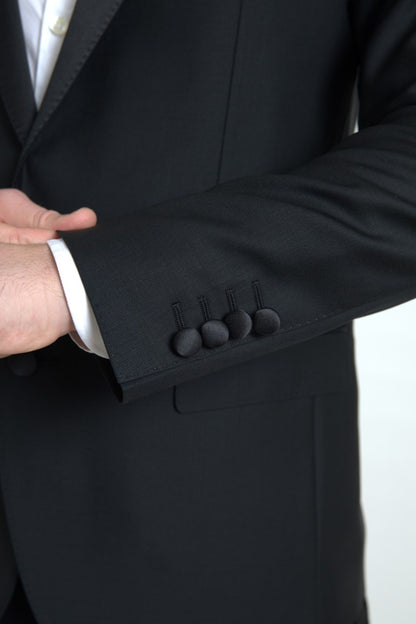 Dolce &amp; Gabbana – Einreihiger MARTINI-Blazer aus schwarzer Wolle