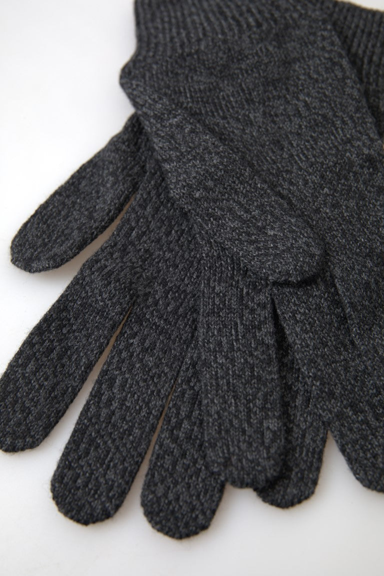Dolce &amp; Gabbana Graue Strickhandschuhe aus Schurwolle für Herren