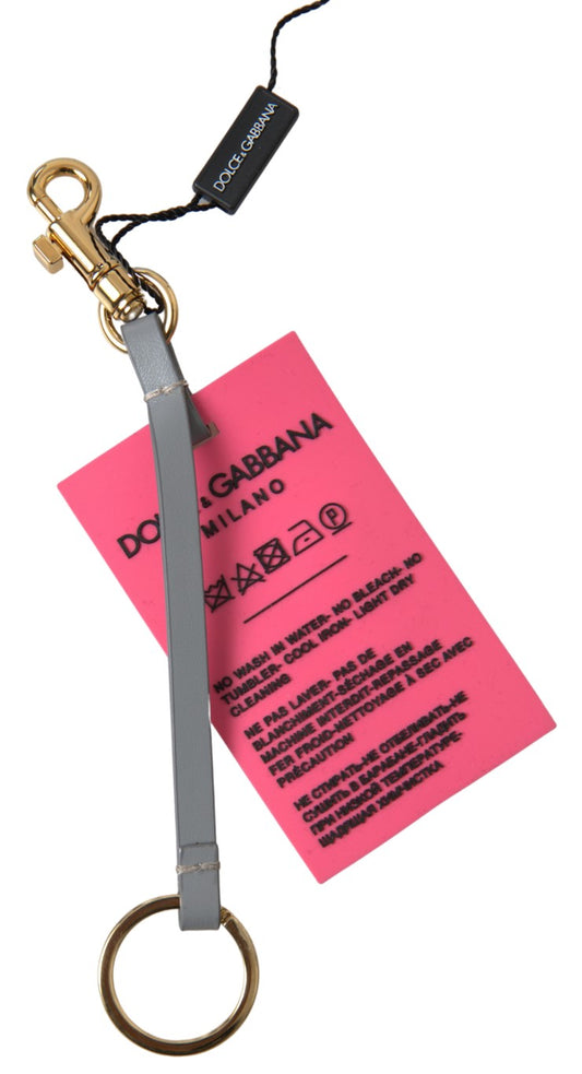 Dolce & Gabbana Pink Silikon DG Logo Gold Messing Schlüsselanhänger Damen Schlüsselanhänger