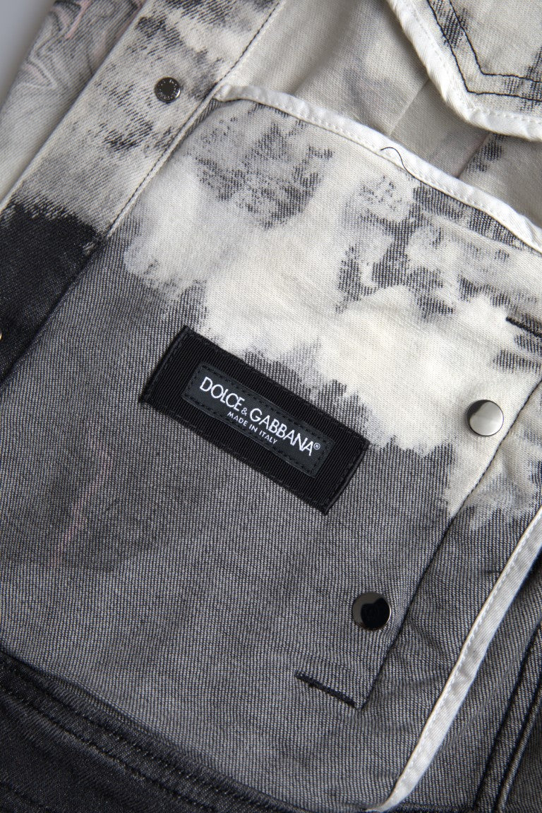 Dolce &amp; Gabbana – Mehrfarbige Jeansjacke aus Baumwolle mit Kragen