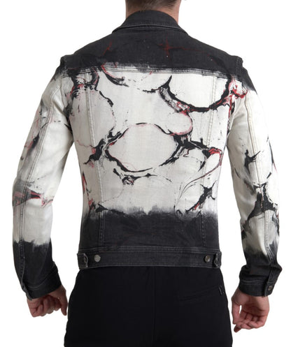 Dolce &amp; Gabbana – Mehrfarbige Jeansjacke aus Baumwolle mit Kragen