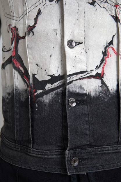Dolce &amp; Gabbana – Mehrfarbige Jeansjacke aus Baumwolle mit Kragen