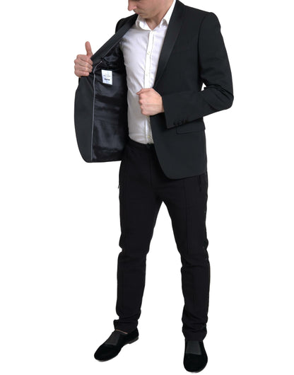 Dolce &amp; Gabbana – Einreihiger MARTINI-Blazer aus schwarzer Wolle
