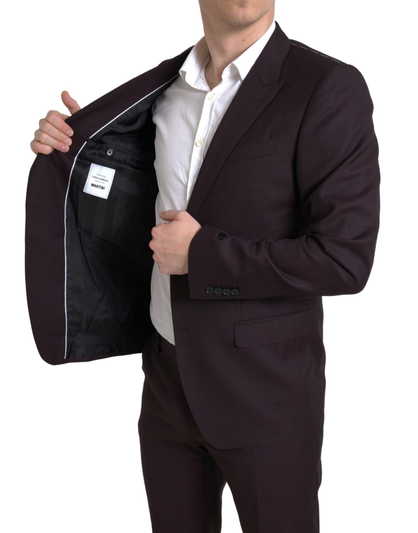 Dolce &amp; Gabbana – Kastanienbrauner, zweiteiliger, einreihiger MARTINI-Anzug