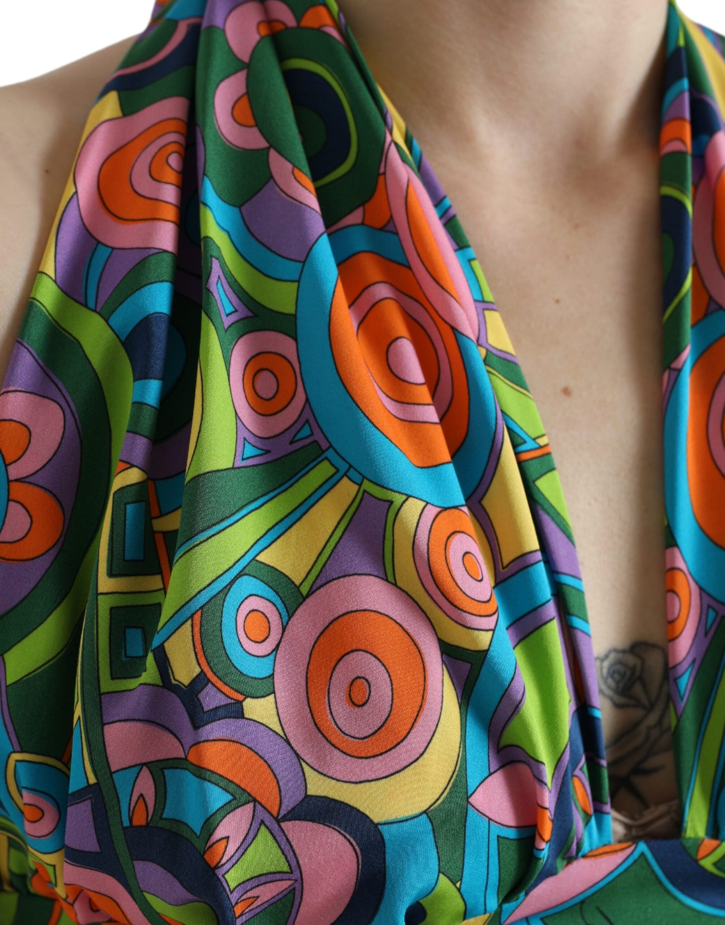 Dolce &amp; Gabbana – Mehrfarbiges, ärmelloses, kurzes Neckholder-Tanktop