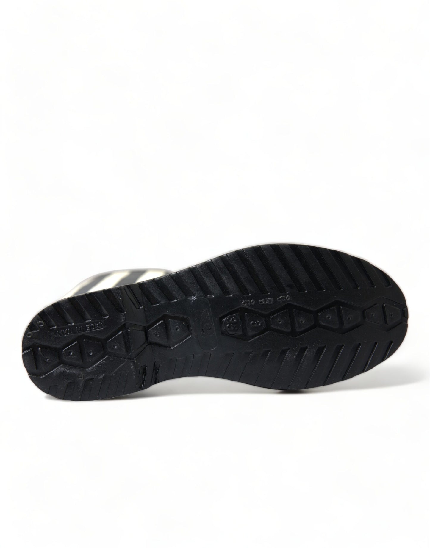 Dolce &amp; Gabbana – Kniehohe, flache Stiefel aus schwarzem Gummi