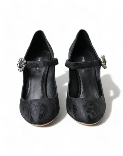 Dolce &amp; Gabbana – Mary Janes mit Absatz und schwarzem Brokat