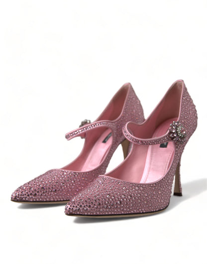 Dolce &amp; Gabbana Pink Strass Kristall Heels Pumps Schuhe