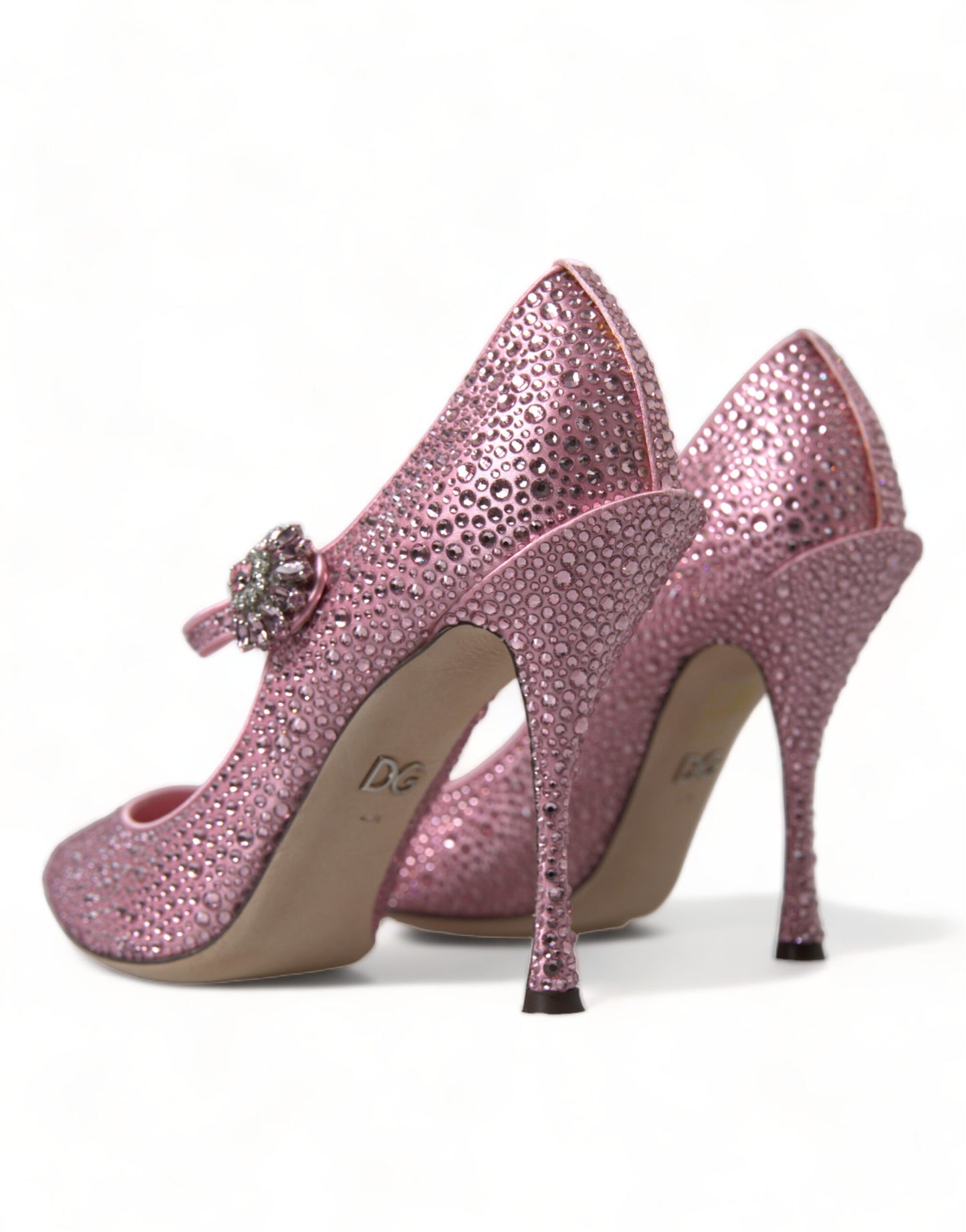 Dolce &amp; Gabbana Pink Strass Kristall Heels Pumps Schuhe
