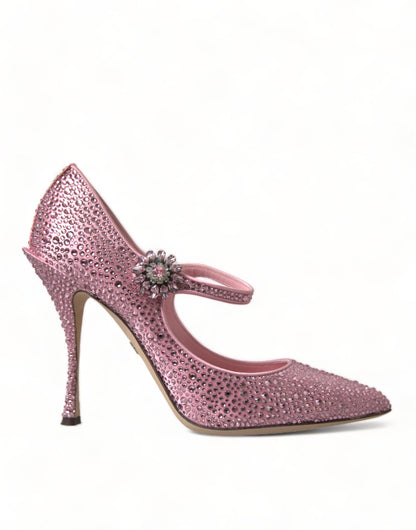 Dolce &amp; Gabbana Pink Strass Kristall Heels Pumps Schuhe