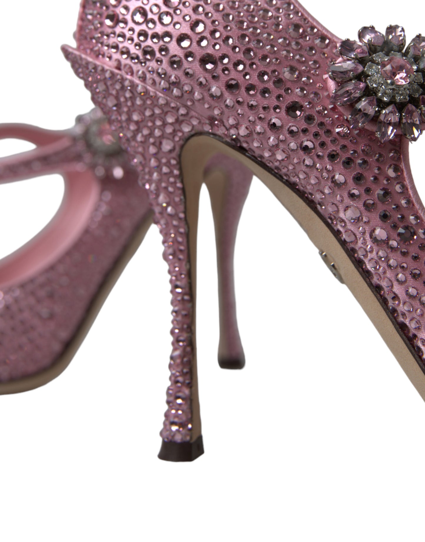 Dolce &amp; Gabbana Pink Strass Kristall Heels Pumps Schuhe