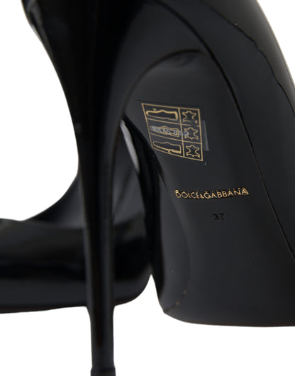 Dolce &amp; Gabbana Schwarze Pumps aus Lackleder mit Absatz