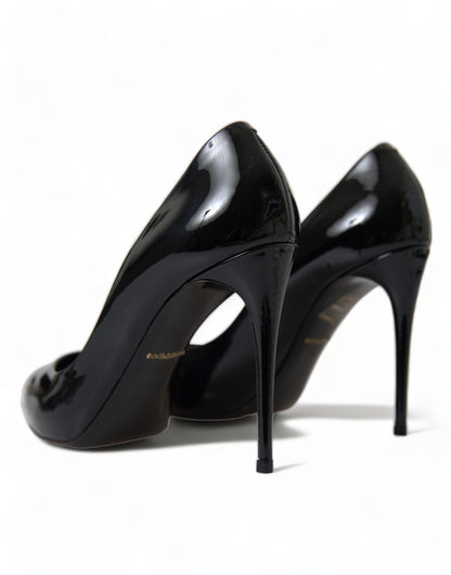 Dolce &amp; Gabbana Schwarze Pumps aus Lackleder mit Absatz