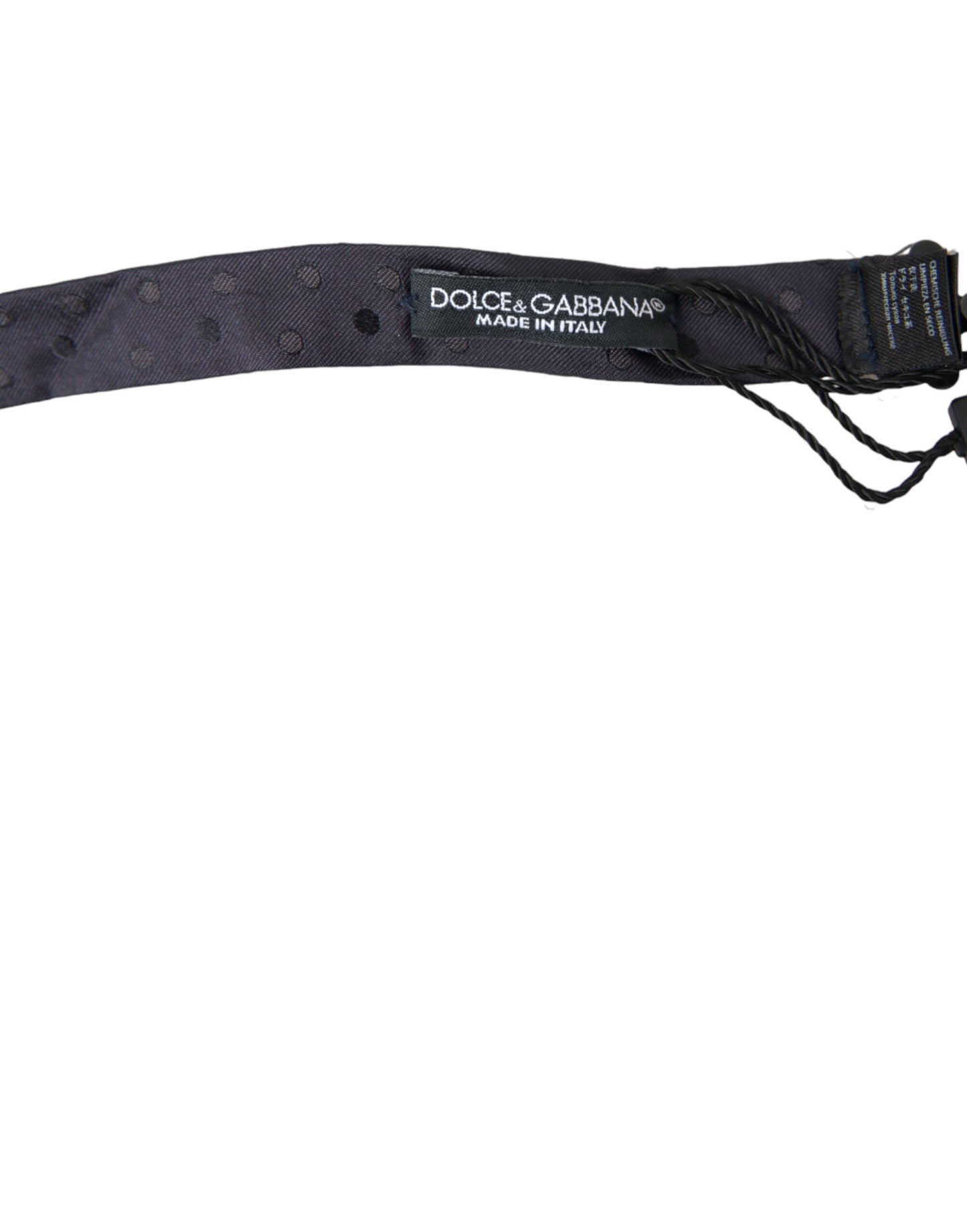 Dolce &amp; Gabbana – Blaue, gepunktete Seidenfliege mit verstellbarem Halsausschnitt, Papillon