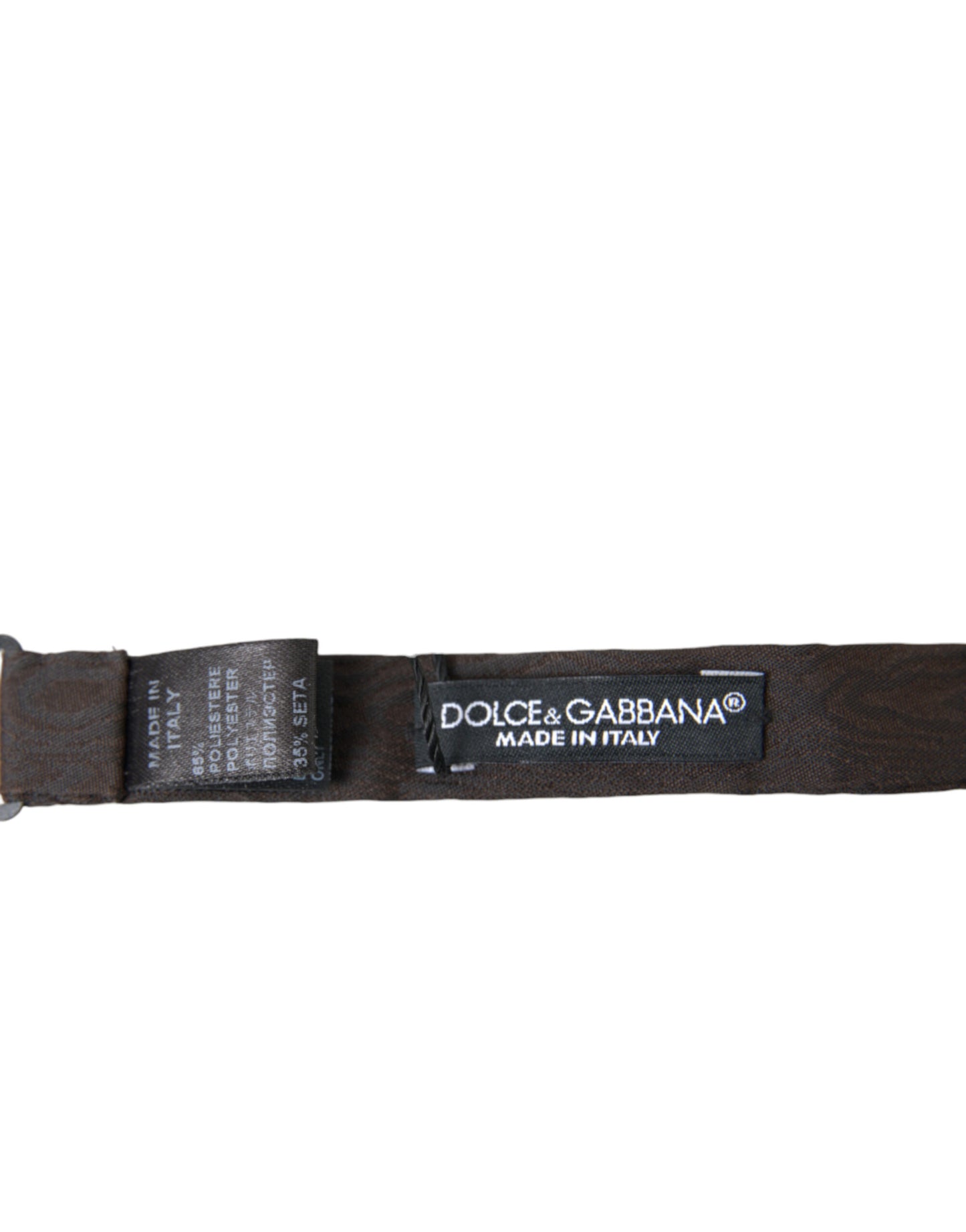 Dolce &amp; Gabbana Braune Papillon-Fliege aus Polyesterseide mit verstellbarem Halsausschnitt für Herren