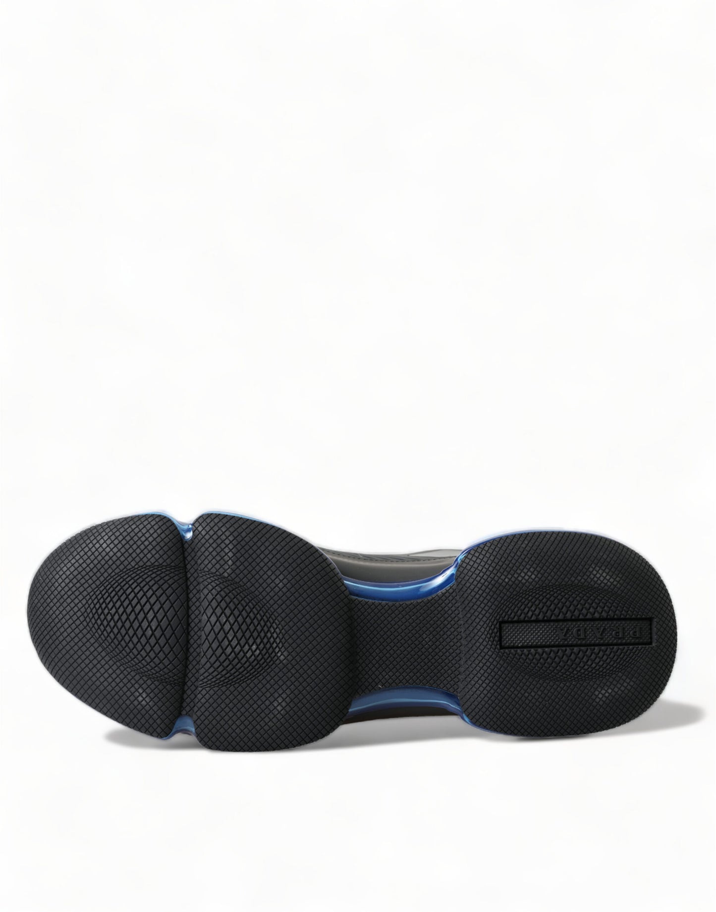 Prada Schwarz Blau Gummi Strick Slip On Low Top Sneakers Schuhe