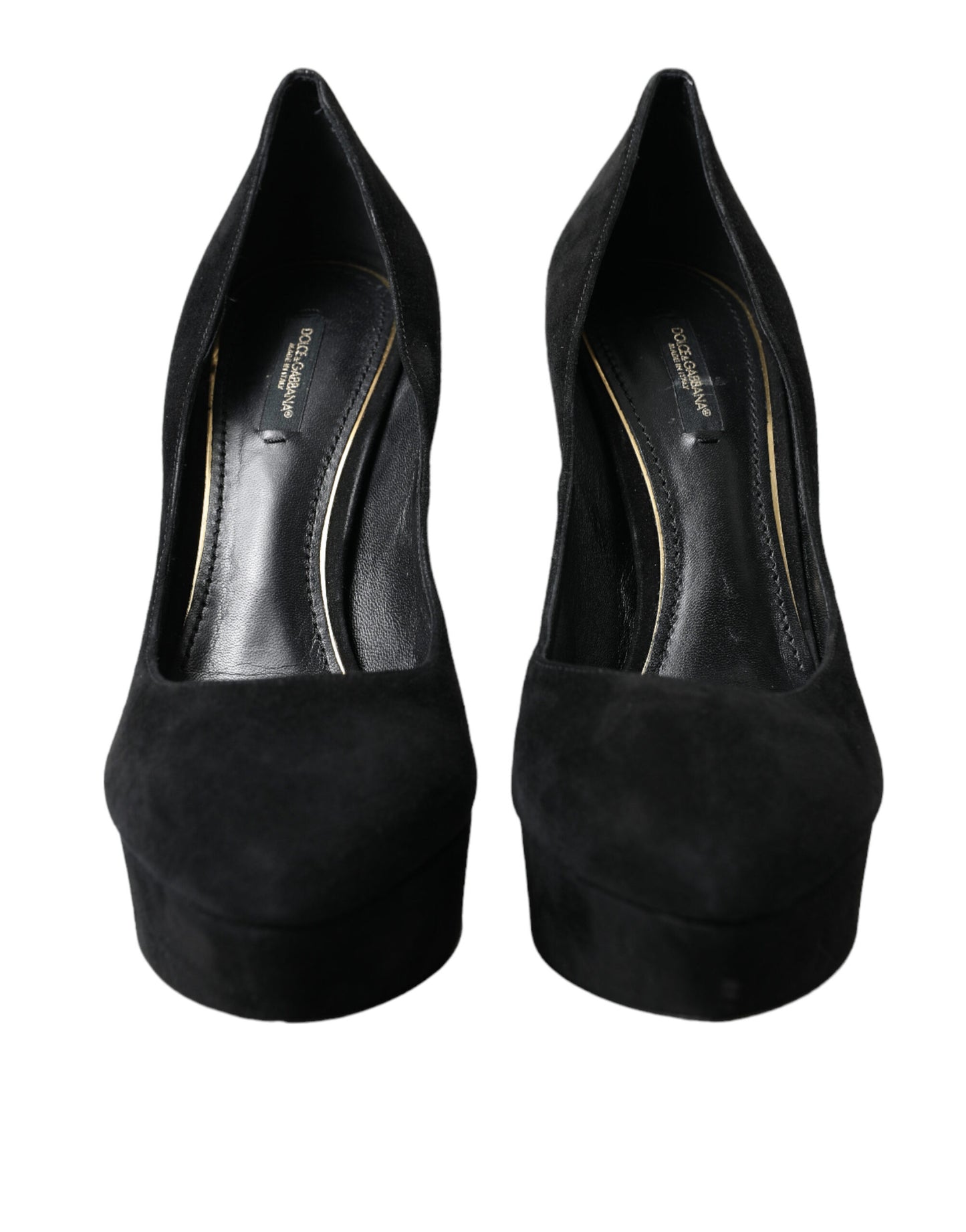 Dolce &amp; Gabbana – Pumps mit Plateauabsatz aus schwarzem Wildleder