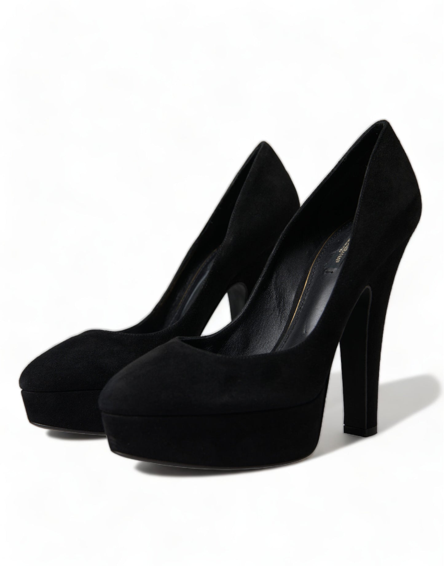 Dolce &amp; Gabbana – Pumps mit Plateauabsatz aus schwarzem Wildleder